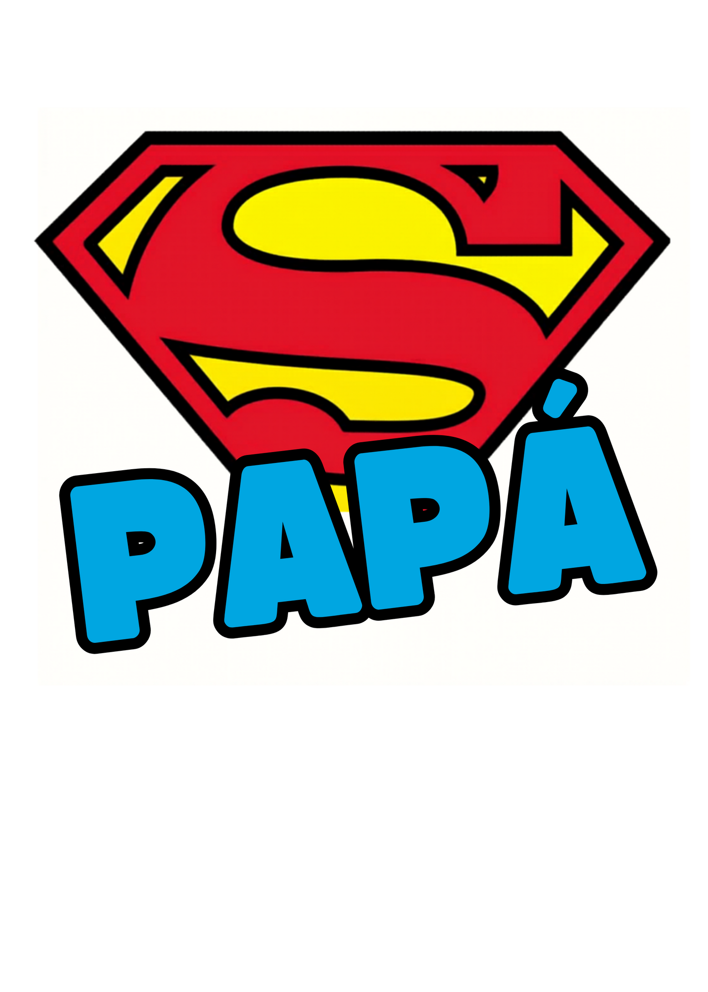 Plantilla de Polo Talla S 25x35 Super Papá PNG